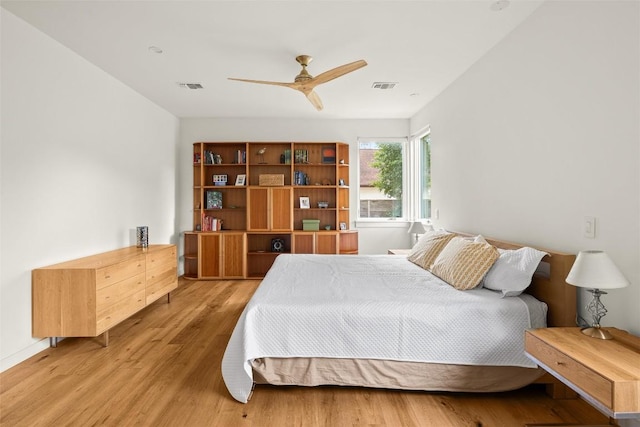 4005 Knollwood Dr, Austin, TX 78731 - bedroom with light wood-style floors and ceiling fan