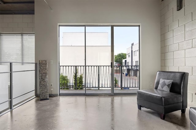 4801 S Congress Ave Unit A1, Austin, TX 78745 - living area featuring finished concrete flooring