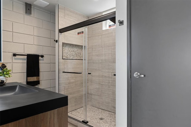 4801 S Congress Ave Unit A1, Austin, TX 78745 - bathroom with a stall shower and vanity