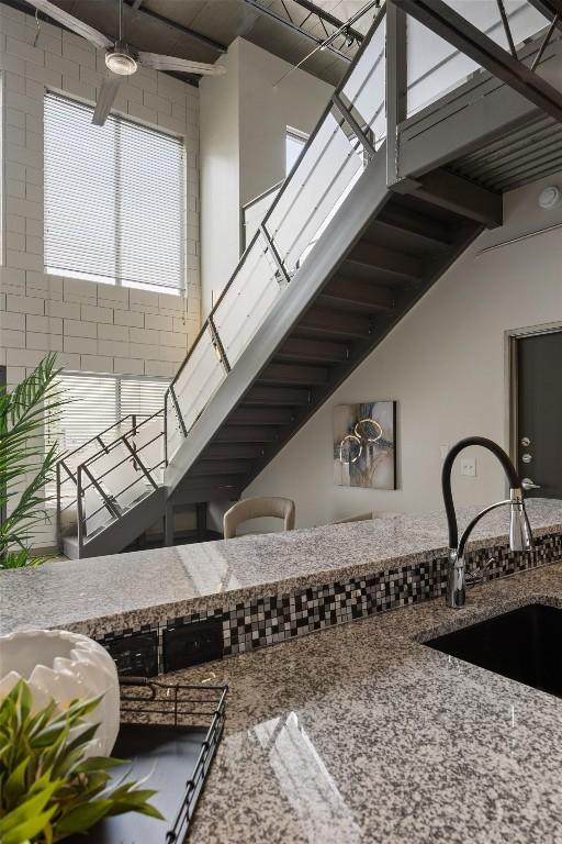 4801 S Congress Ave Unit A1, Austin, TX 78745 - kitchen featuring light stone countertops
