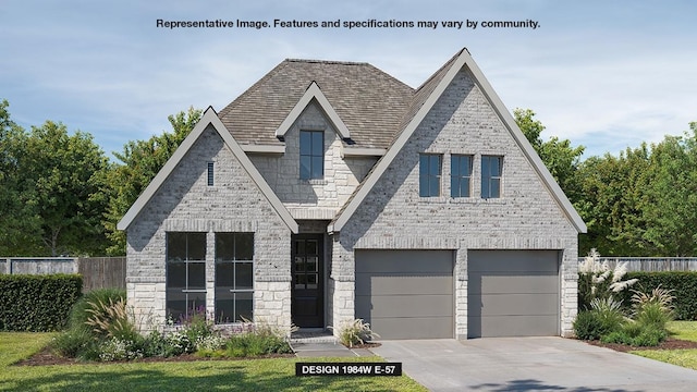 164 Coyote Creek Pass, Kyle, TX 78640 - view of front of house with stone siding, an attached garage, and driveway