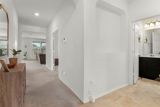 351 Jarbridge Dr, Kyle, TX 78640 - hallway featuring baseboards and recessed lighting