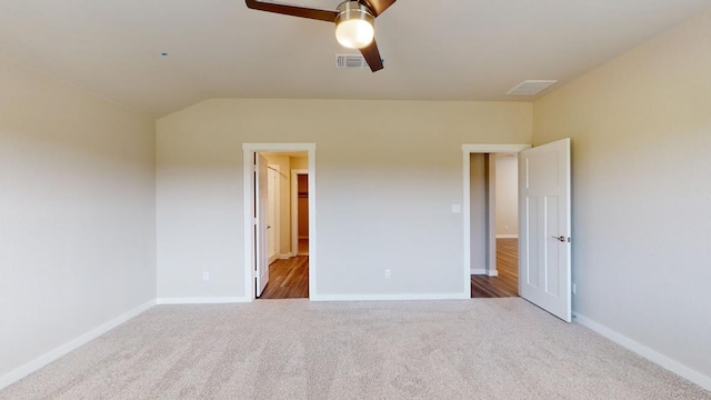 4019 Illian Cv, Killeen, TX 76542 - unfurnished bedroom featuring carpet floors, baseboards, a ceiling fan, and vaulted ceiling