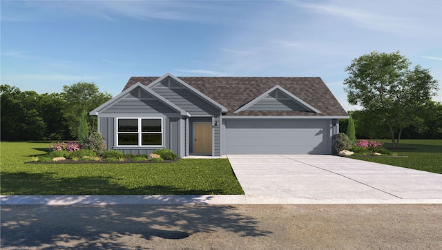 4019 Illian Cv, Killeen, TX 76542 - view of front of house with an attached garage, concrete driveway, a front yard, board and batten siding, and roof with shingles