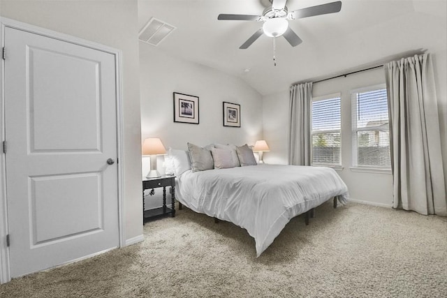 801 Russet Rock Dr Unit 6, Manchaca, TX 78748 - carpeted bedroom with vaulted ceiling, baseboards, and ceiling fan
