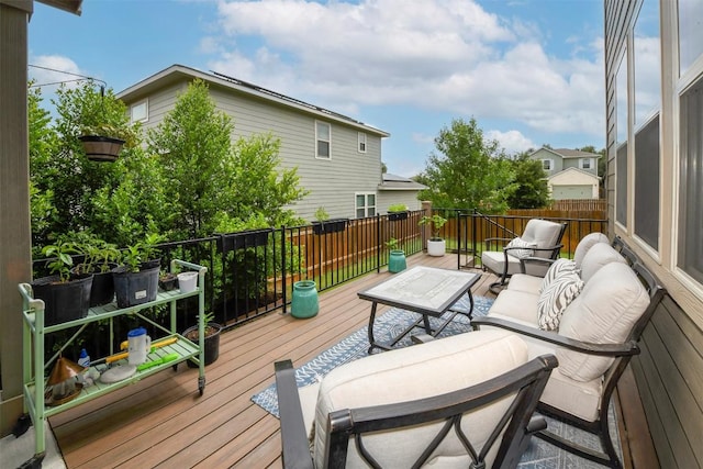 10401 Bramble Berry Dr, Austin, TX 78748 - wooden terrace featuring outdoor lounge area