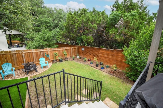 10401 Bramble Berry Dr, Austin, TX 78748 - fenced backyard with a fire pit