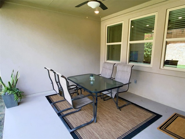 19024 Fernando Trl, Austin, TX 78738 - view of patio with ceiling fan and outdoor dining area