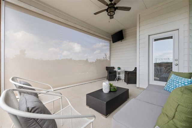 620 Saturnia Dr, Georgetown, TX 78628 - view of patio / terrace with ceiling fan