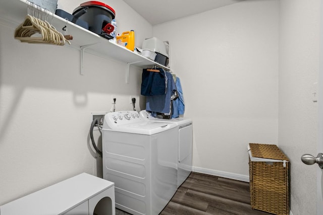 121 Rubrum Rd, Kyle, TX 78640 - laundry room with washer and dryer, wood finished floors, and baseboards
