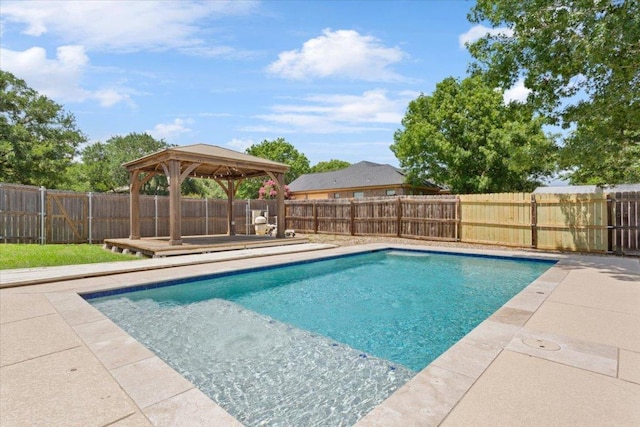 3609 Walter Ln, Belton, TX 76513 - view of swimming pool featuring a gazebo, a fenced backyard, and a patio