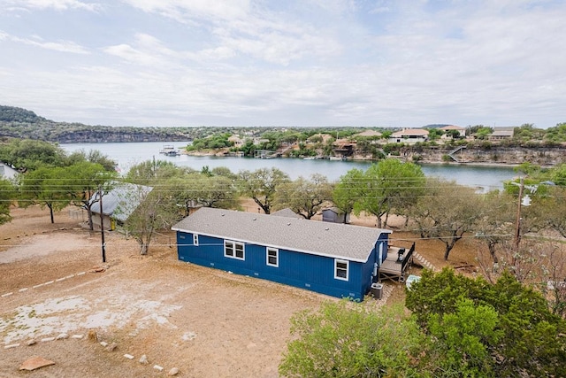 231 Wolf Run, Burnet, TX 78611 - view from above of property with a nearby body of water