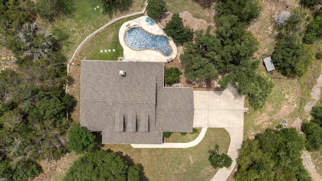 529 Honeycomb Cir, Driftwood, TX 78619 - aerial view of property's location featuring a pool area