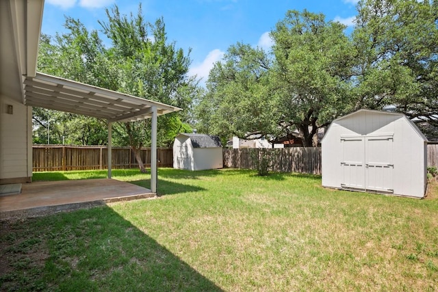 12303 Turtleback Ln, Austin, TX 78727 - fenced backyard with a storage shed and a patio