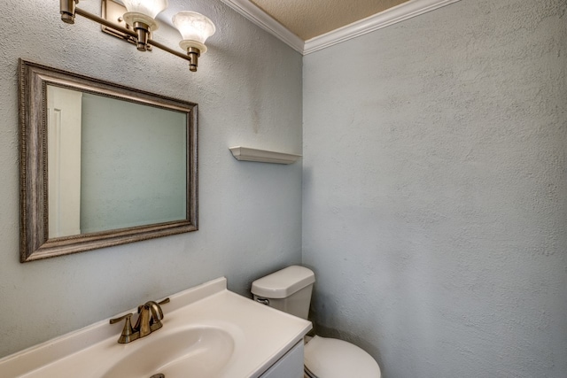 6429 Clay Allison Pass, Austin, TX 78749 - bathroom featuring toilet, crown molding, and vanity