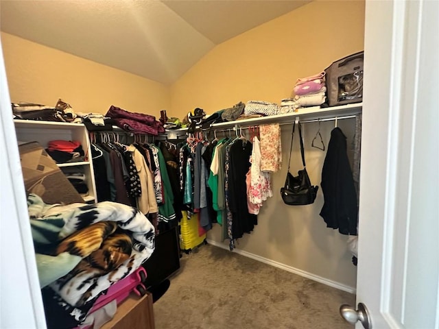 12400 Britannic Dr, Austin, TX 78753 - walk in closet with carpet flooring and vaulted ceiling
