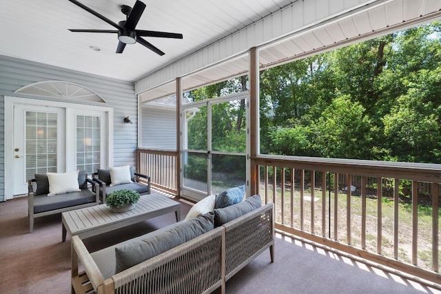 6008 Woodview Ave, Austin, TX 78757 - sunroom with ceiling fan, outdoor lounge area, and plenty of natural light
