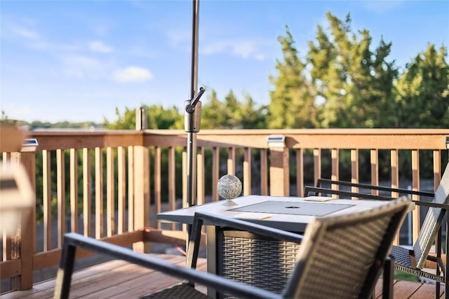 3204 Mount Vernon Ave, Lago Vista, TX 78645 - wooden terrace featuring outdoor dining space
