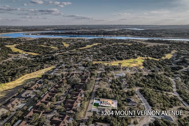 3204 Mount Vernon Ave, Lago Vista, TX 78645 - aerial view of property and surrounding area featuring a large body of water
