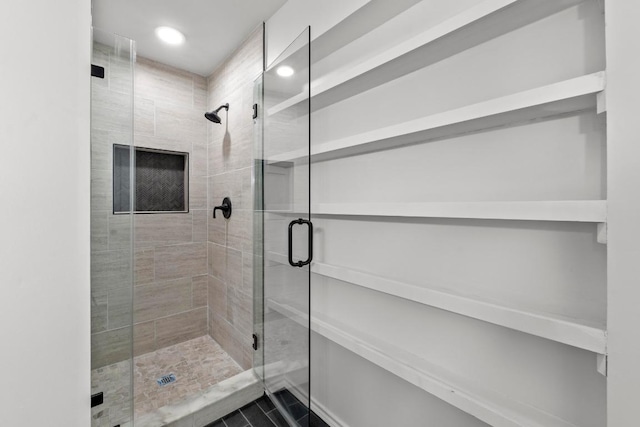 801 Lime Rock Dr, Round Rock, TX 78681 - full bathroom with a stall shower and recessed lighting