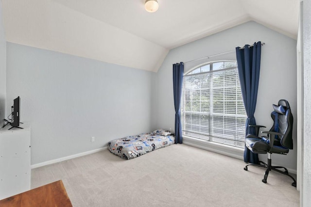 404 Autumn Trl, Georgetown, TX 78626 - unfurnished office featuring vaulted ceiling and carpet flooring