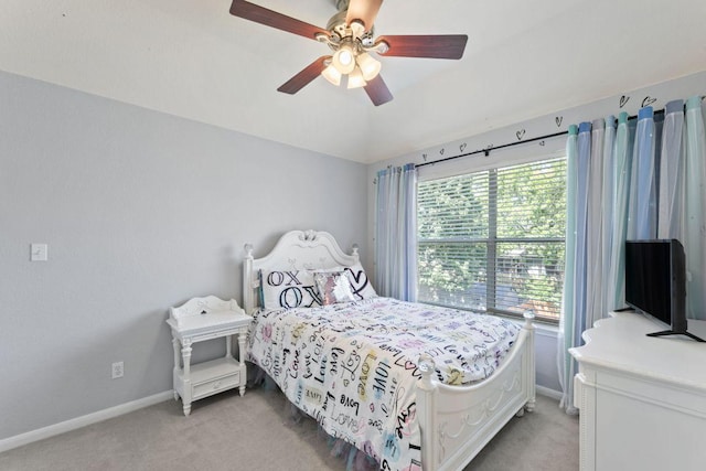 404 Autumn Trl, Georgetown, TX 78626 - bedroom with light colored carpet and a ceiling fan