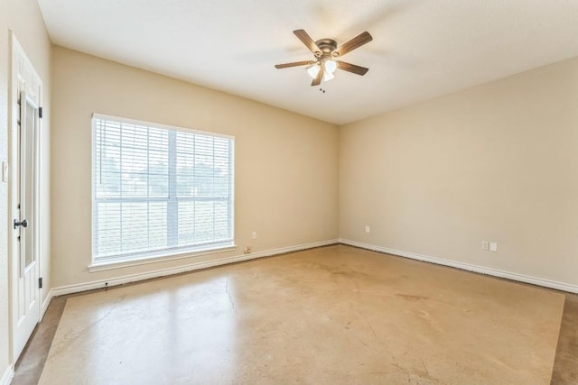 518 Clear Creek Ln, Dripping Springs, TX 78620 - empty room featuring ceiling fan, plenty of natural light, and baseboards