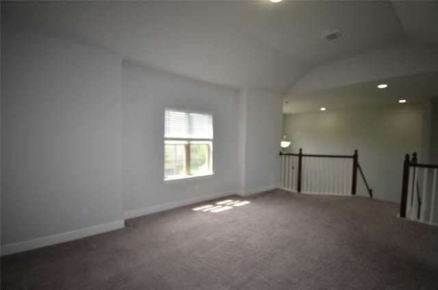 121 Bright Valley Way, Austin, TX 78737 - spare room with carpet floors, lofted ceiling, and baseboards