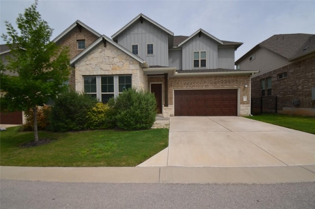 121 Bright Valley Way, Austin, TX 78737 - craftsman-style home featuring board and batten siding, a garage, concrete driveway, and stone siding