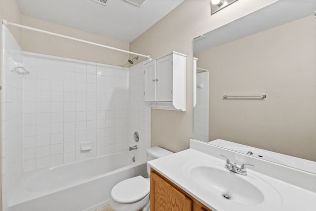 117 Kerley Dr, Hutto, TX 78634 - bathroom featuring toilet, vanity, and bathing tub / shower combination
