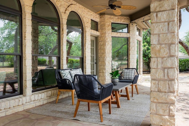 307 Malabar St, Lakeway, TX 78734 - view of patio / terrace featuring ceiling fan