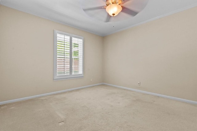 3601 Arrowhead Dr, Austin, TX 78731 - empty room featuring ornamental molding, baseboards, carpet flooring, and ceiling fan