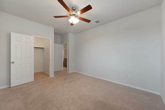 1416 Reprise Bnd, Round Rock, TX 78681 - unfurnished bedroom with light colored carpet, baseboards, a closet, and a ceiling fan