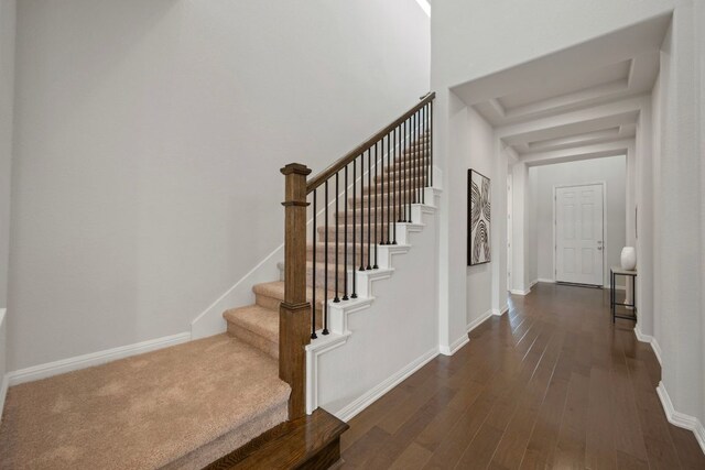 1416 Reprise Bnd, Round Rock, TX 78681 - staircase featuring wood finished floors and baseboards