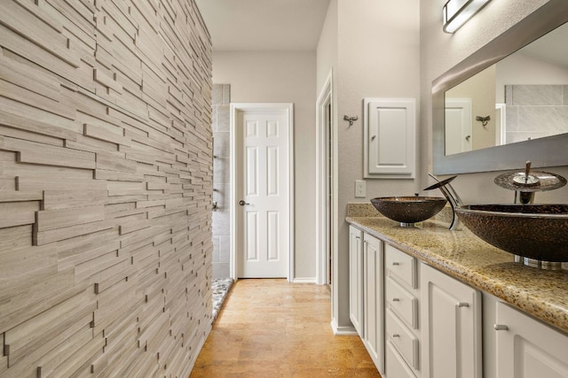 10804 N Canoa Hills Trl, Austin, TX 78717 - bathroom with double vanity and tiled shower