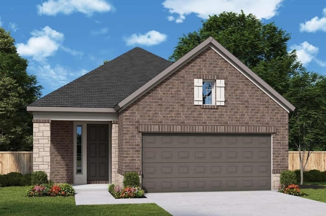 1417 S Brook Dr, Leander, TX 78641 - view of front facade with brick siding and concrete driveway