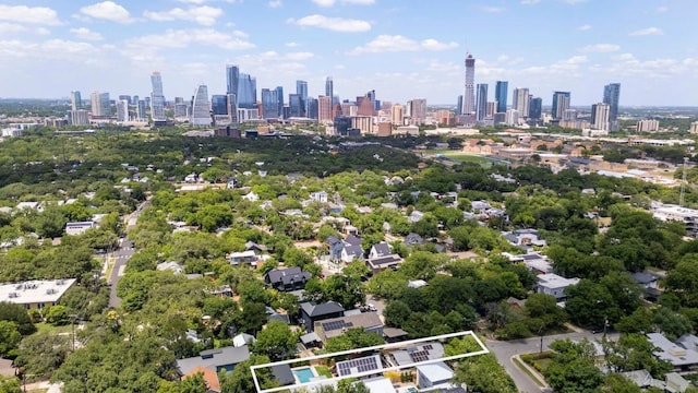 1700 S 3rd St, Austin, TX 78704 - view of property location with property boundaries highlighted and city skyline