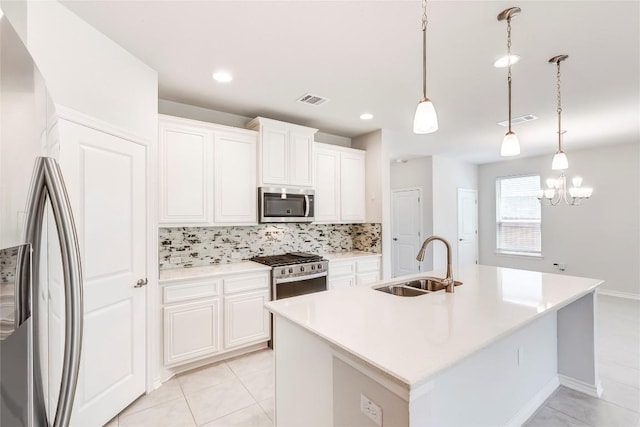 14400 Mccoy Loop, Austin, TX 78717 - kitchen featuring stainless steel appliances, a sink, tasteful backsplash, white cabinets, and recessed lighting
