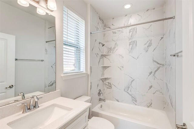 14400 Mccoy Loop, Austin, TX 78717 - full bath featuring vanity, toilet, and tub / shower combination
