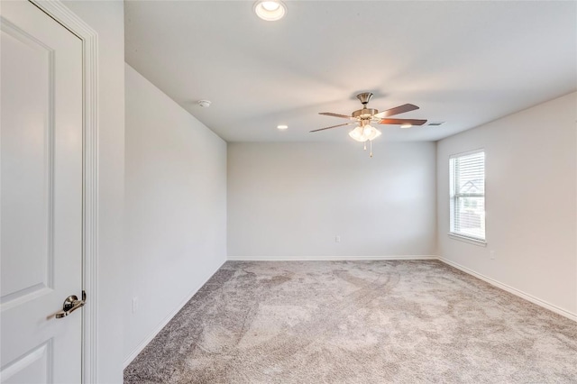 14400 Mccoy Loop, Austin, TX 78717 - spare room with carpet flooring, a ceiling fan, recessed lighting, baseboards, and a smoke detector