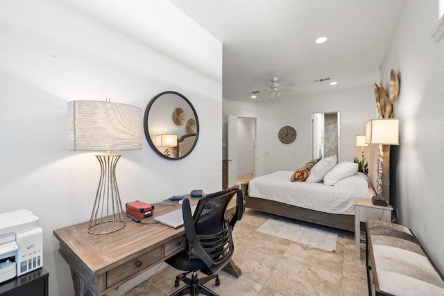 2606 Deep Cyn, Horseshoe Bay, TX 78657 - bedroom with an office area and recessed lighting