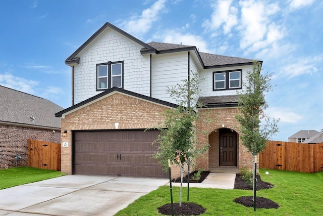 3917 Torraca Ln, Round Rock, TX 78665 - traditional home featuring brick siding, concrete driveway, a garage, and roof with shingles