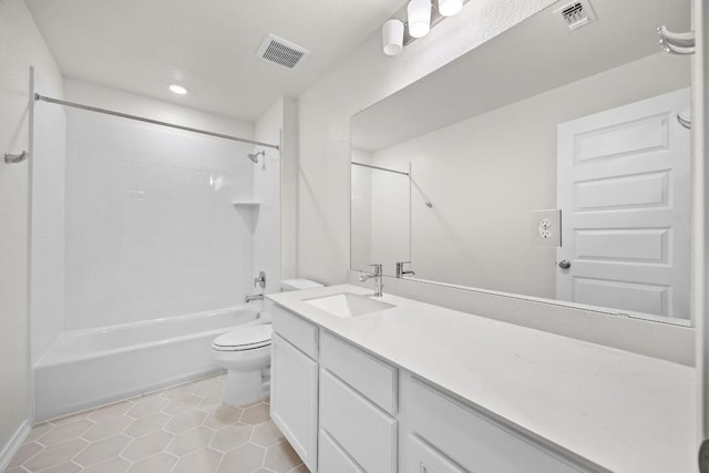 3917 Torraca Ln, Round Rock, TX 78665 - bathroom with vanity, shower / tub combination, tile patterned floors, and recessed lighting