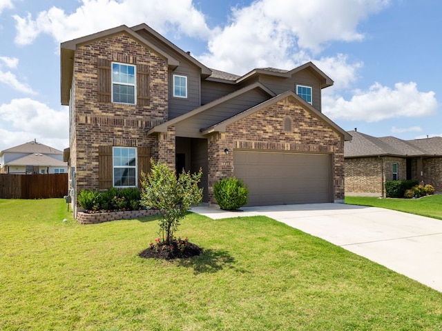 1213 Whipple Tree Trl, Georgetown, TX 78626 - traditional-style home featuring brick siding, a garage, and driveway