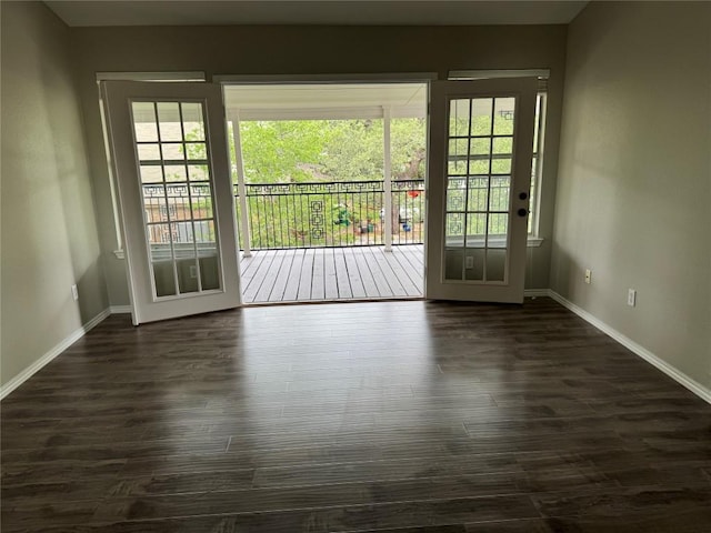 2606 Melba Pass, Cedar Park, TX 78613 - doorway to outside featuring baseboards, dark wood-style flooring, and french doors
