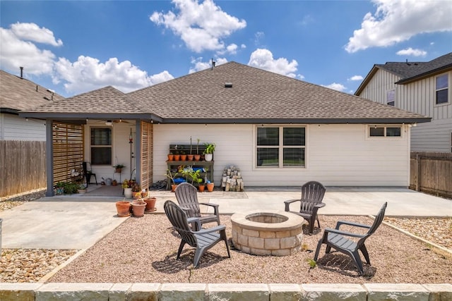 309 Callahan Ln, Leander, TX 78641 - view of patio featuring an outdoor fire pit