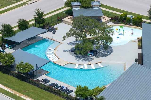309 Callahan Ln, Leander, TX 78641 - aerial view of a pool area