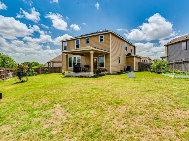 270 Fuchsia St, Kyle, TX 78640 - back of house featuring a patio and central AC unit