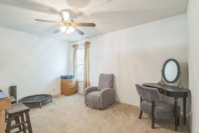 101 Cannery Cv, Leander, TX 78641 - living area featuring ceiling fan and light colored carpet
