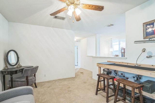 101 Cannery Cv, Leander, TX 78641 - sitting room with light colored carpet and a ceiling fan